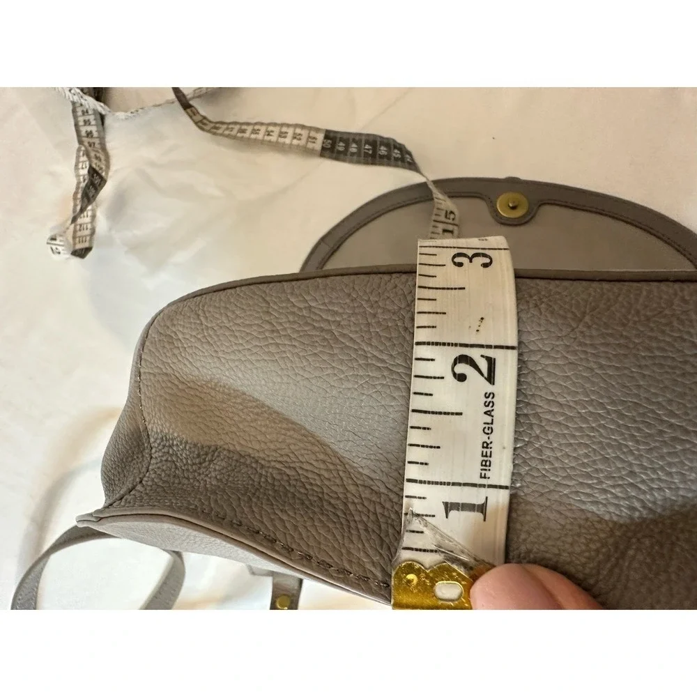 Fossil Pebbled Leather Crossbody Bag Gray Adjustable Strap